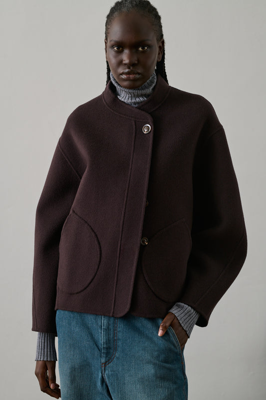 Manteau Windsor - Aubergine - Laine - Femme