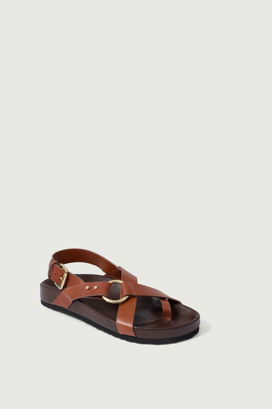 Sandales Mexico - Cognac - Cuir - Femme
