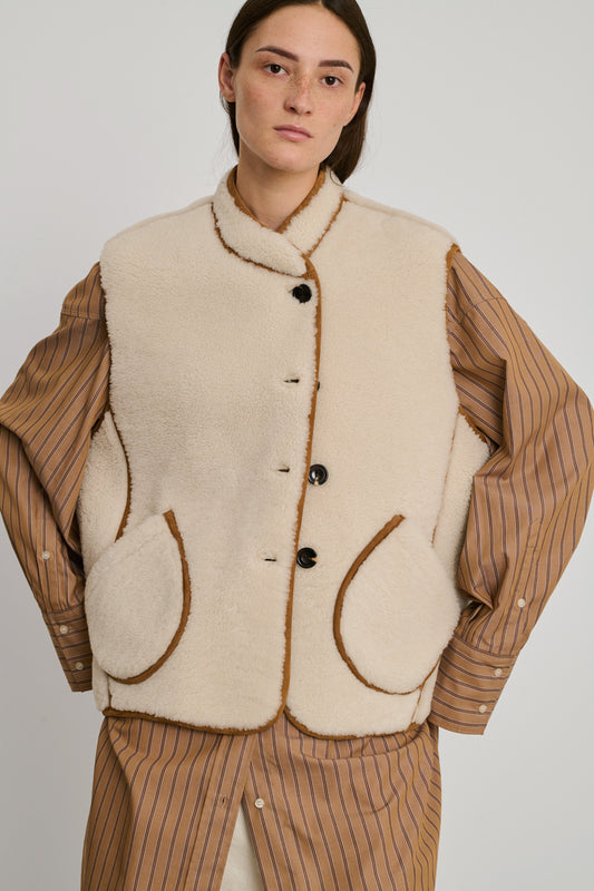 Blouson Arnold - Ivoire - Cuir - Femme