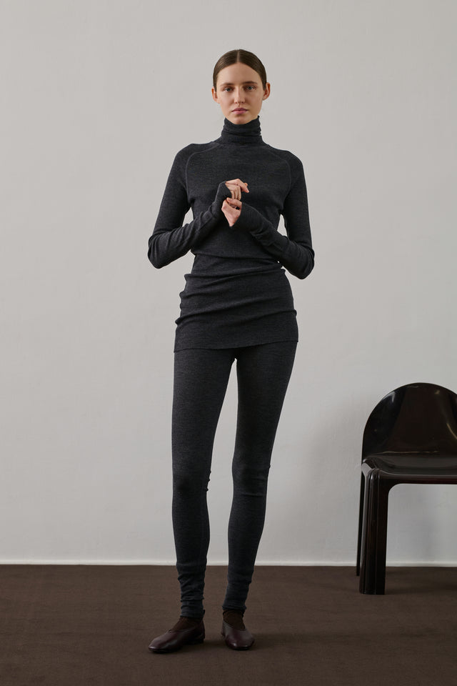 Legging Gill - Gris Chiné Foncé - Laine - Femme