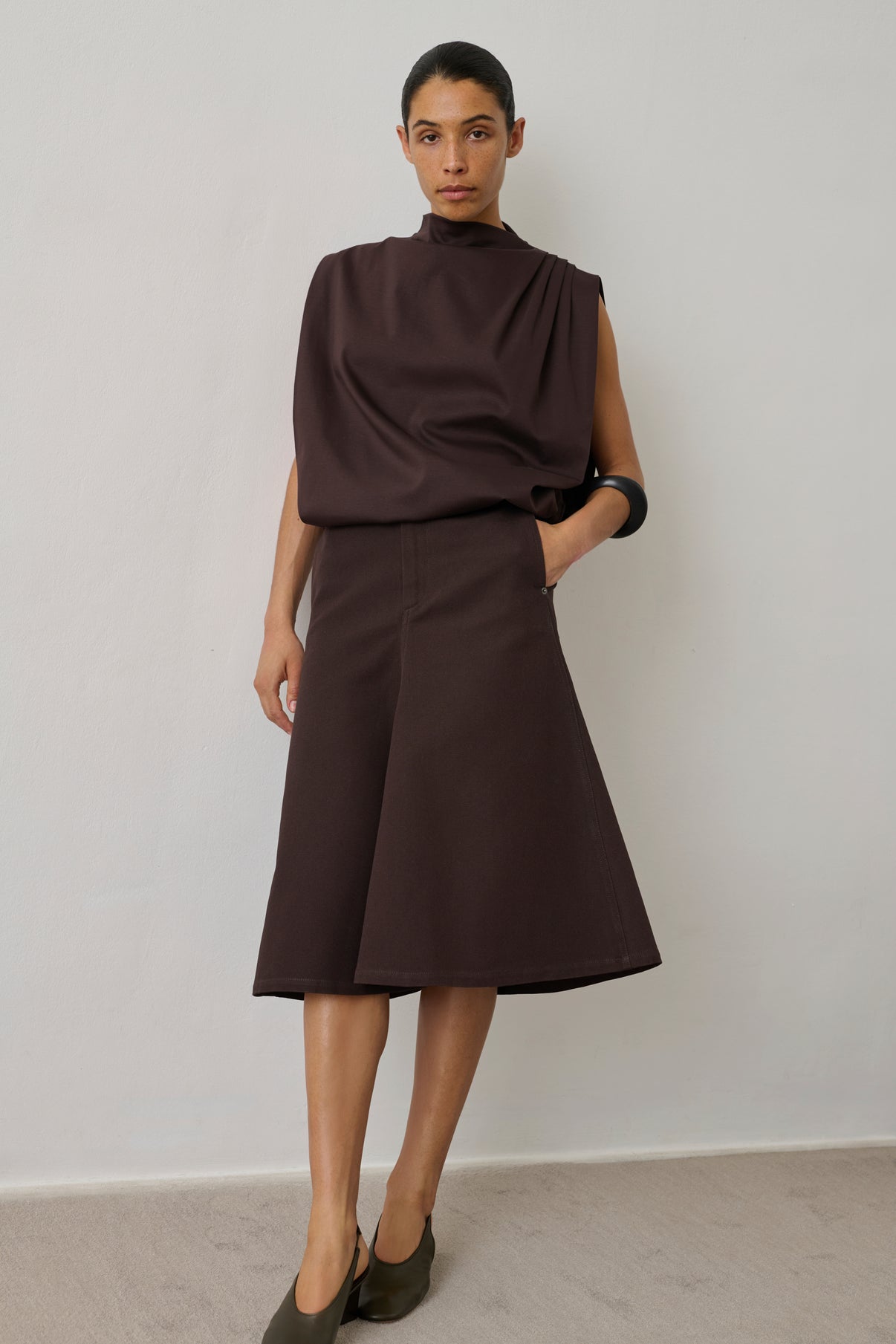 Top Idris - Marron Foncé - Coton - Femme vue 3