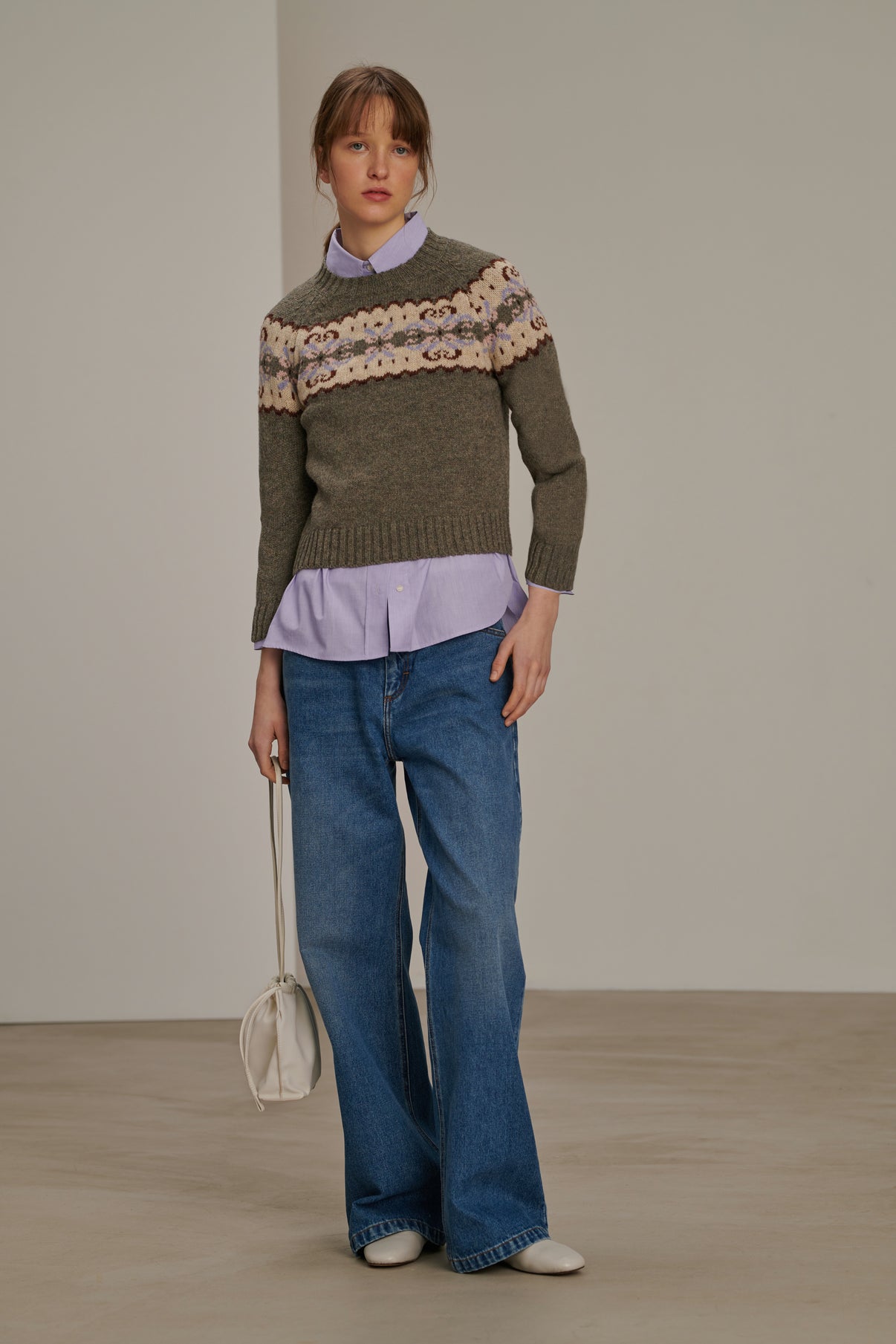 Pull Brittany - Gris - Laine - Femme vue 1