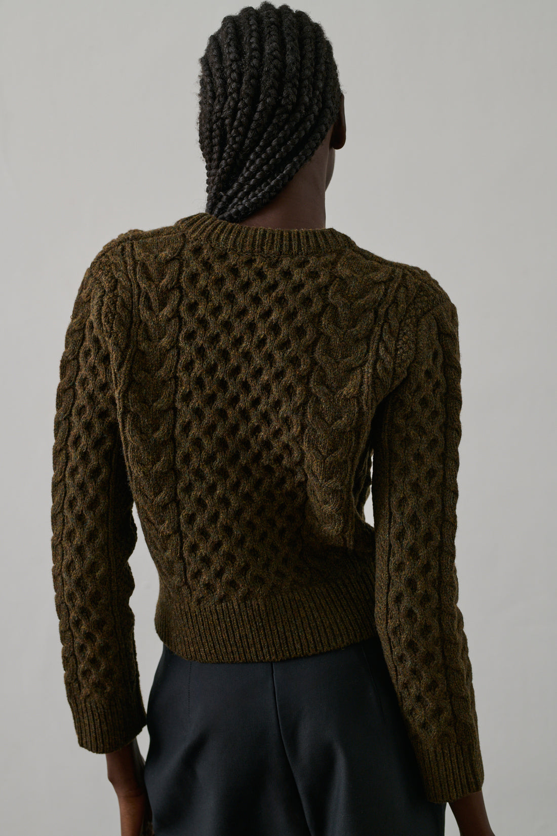 Cardigan Conrad - Kaki Chiné - Laine - Femme