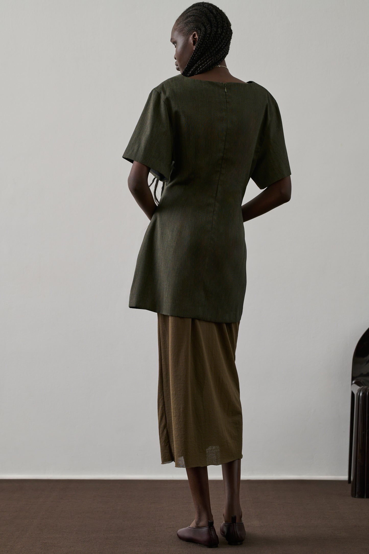 Robe Gladys - Kaki Chiné - Laine - Femme