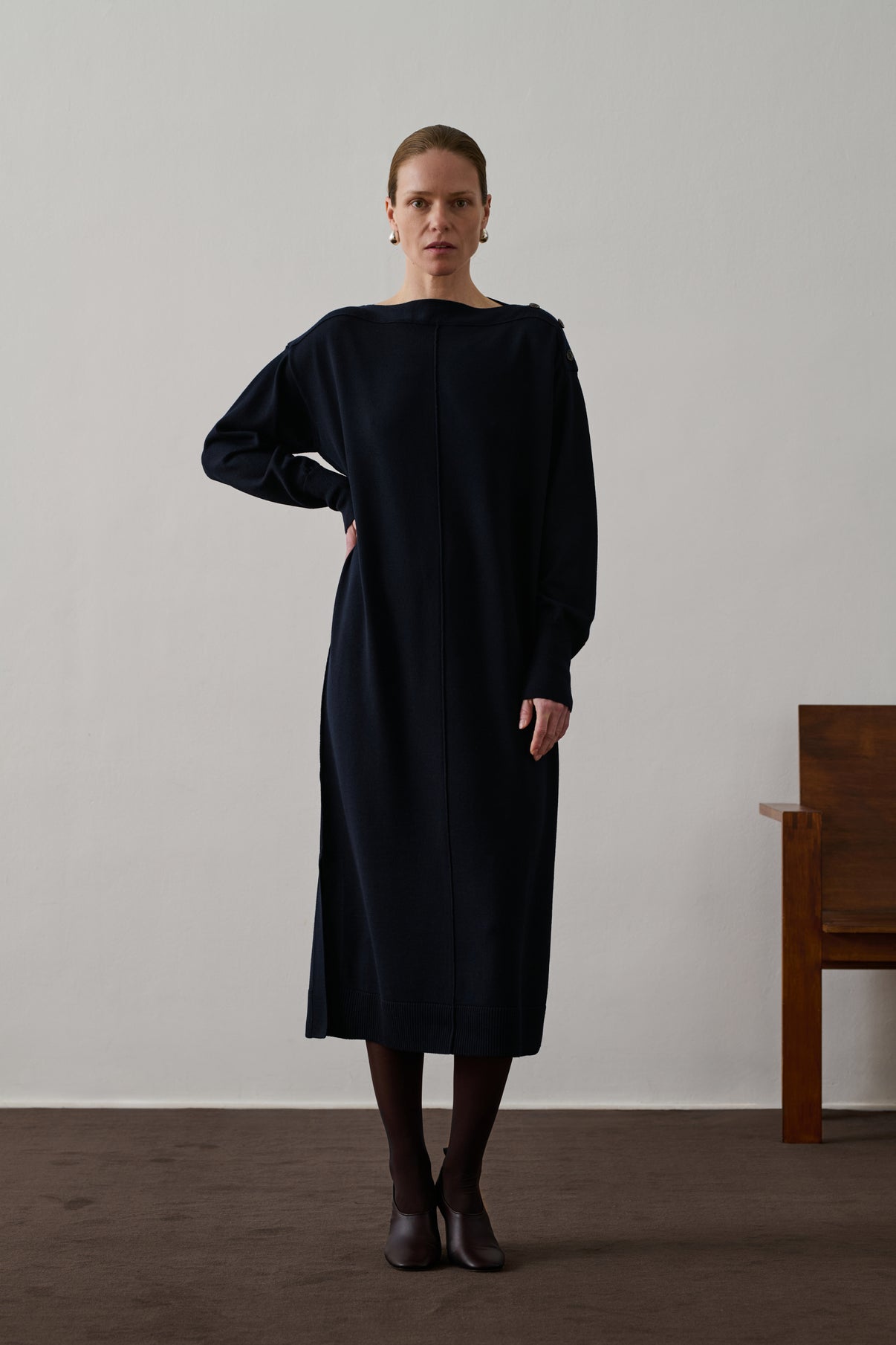 Robe Clea - Navy - Laine - Femme vue 3