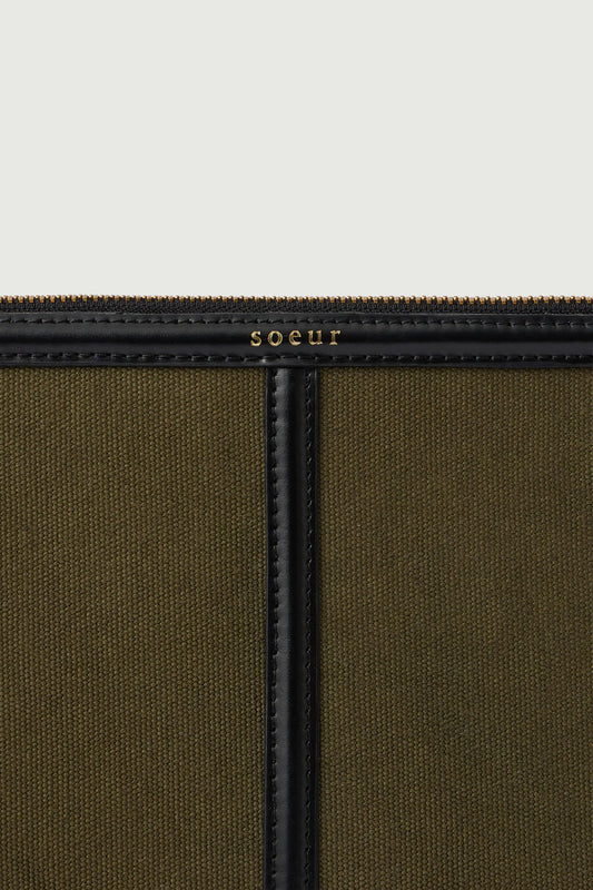 Pochette Doces - Kaki/Noir - Coton - Femme