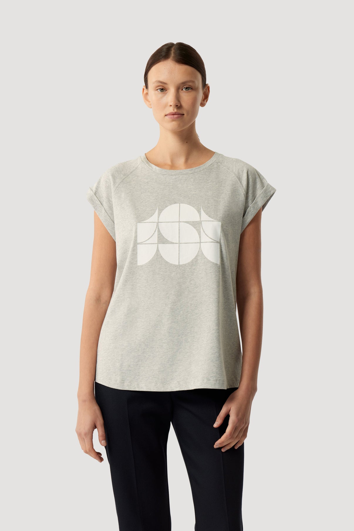 Tee-Shirt Valentina - Gris Chiné - Coton - Femme vue 1