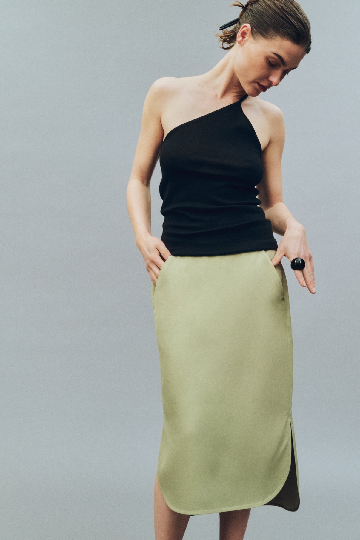 Jupe Caroline - Sauge - Viscose - Femme vue 5